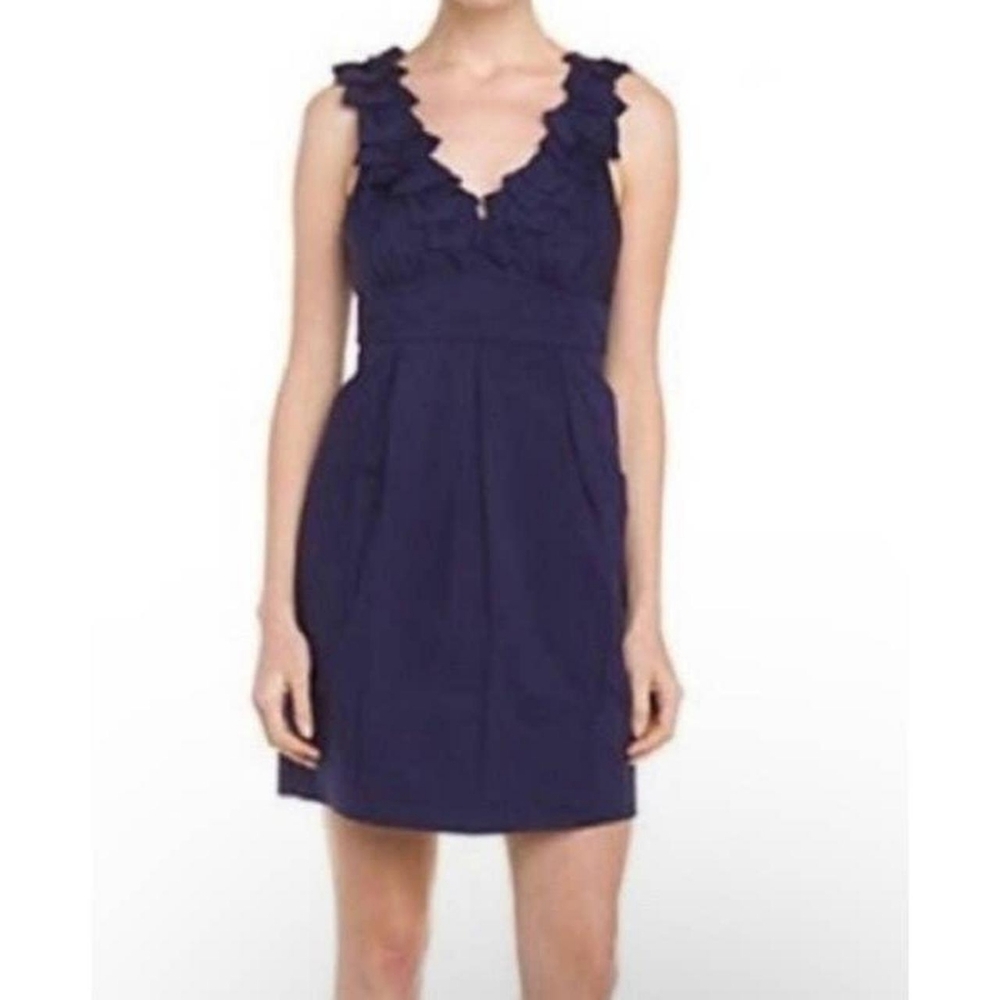 BCBGMaxAzria Kerry Navy poplin Dress Size 2 NWT pockets